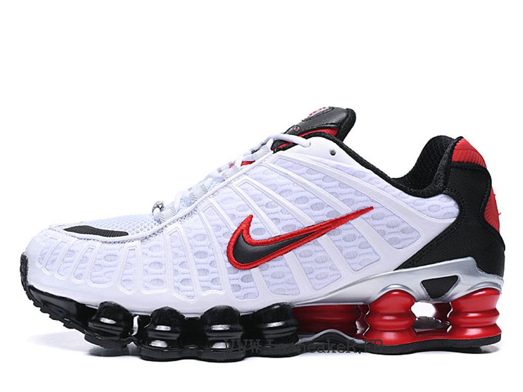 Nike Shox TL, белый с черным и красным, нейлон, мужские