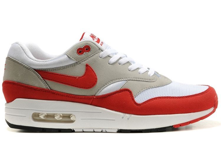 Nike Air Max 8, серый с красным и белым, нубук, текстиль, мужские