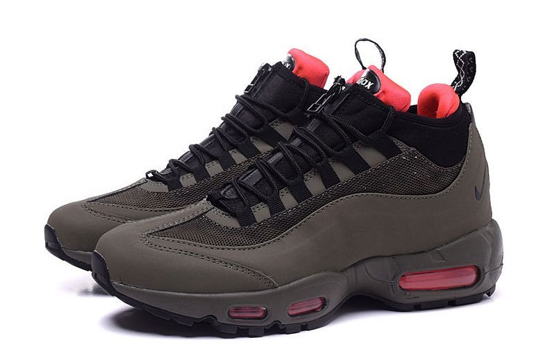 Nike Air Max 95 Sneakerboot, хаки, кожа, мужские